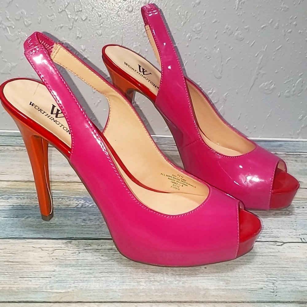 Pink & Orange Stiletto Sandals